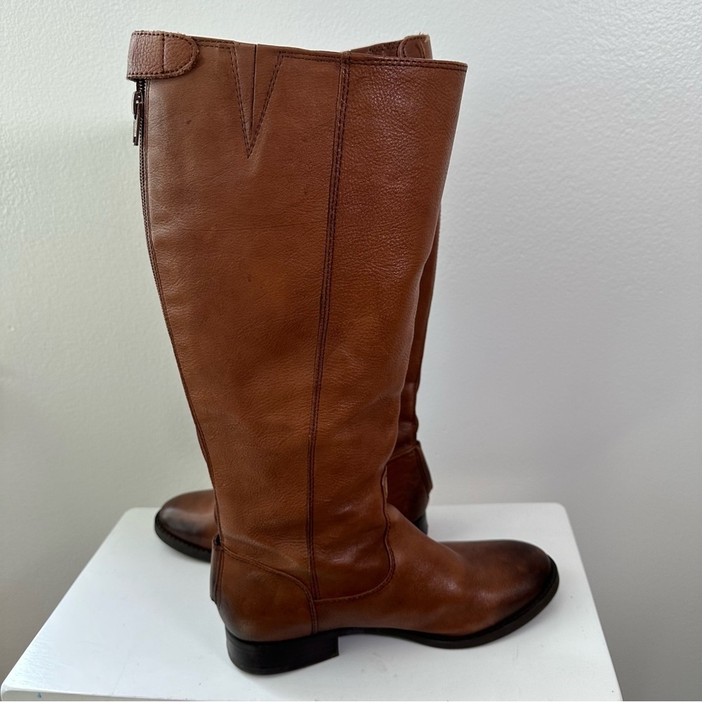 Arturo Chiang Brown Leather Knee High Boots Women 7MW Riding Boots - Picture 6 of 13